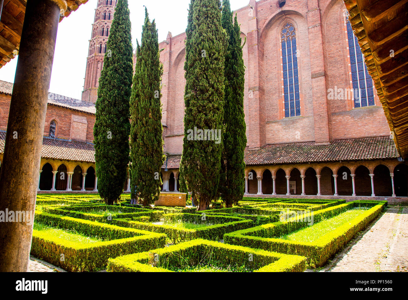 Cloisters area of the Convent des Jacobins in Toulouse France Stock Photo