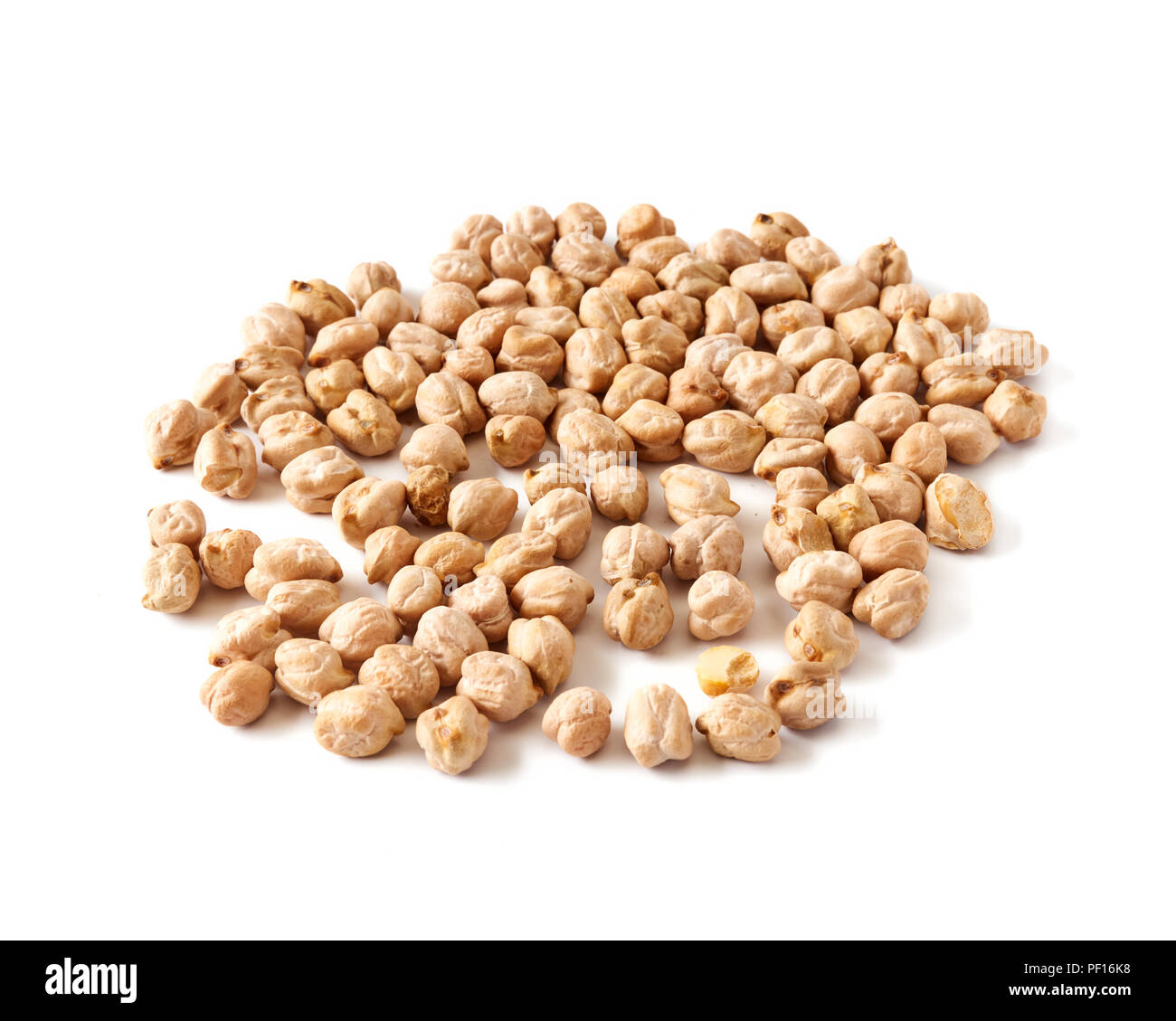 Dried chickpeas isolated on a white background. Stock Photo