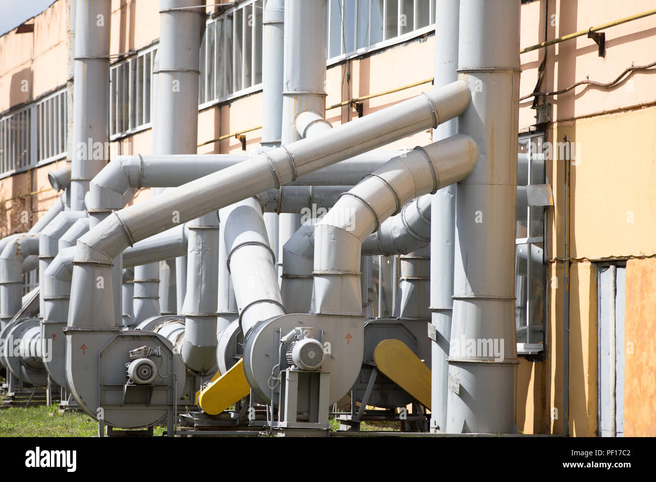 Ventilation pipes in the plant shop. Ventilation system Stock Photo Alamy