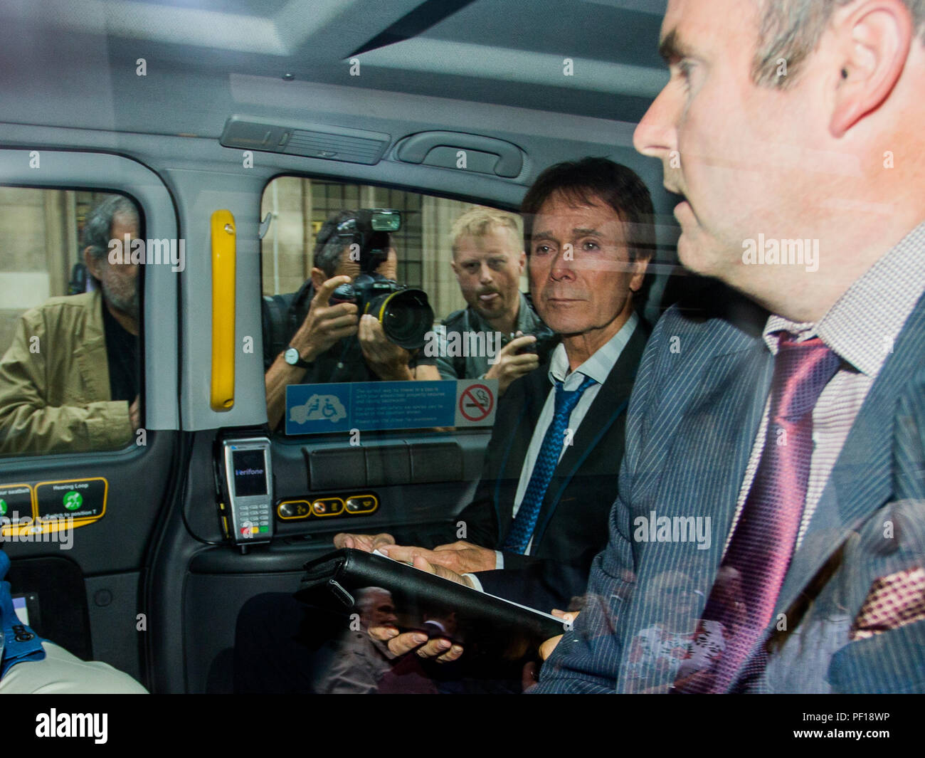Sir Cliff Richard, former singer, leaves the High Court of Justice winning a ruling for damages from the BBC following coverage of a police raid on his home. Featuring: Sir Cliff Richard Where: London, England, United Kingdom When: 18 Jul 2018 Credit: Wheatley/WENN Stock Photo