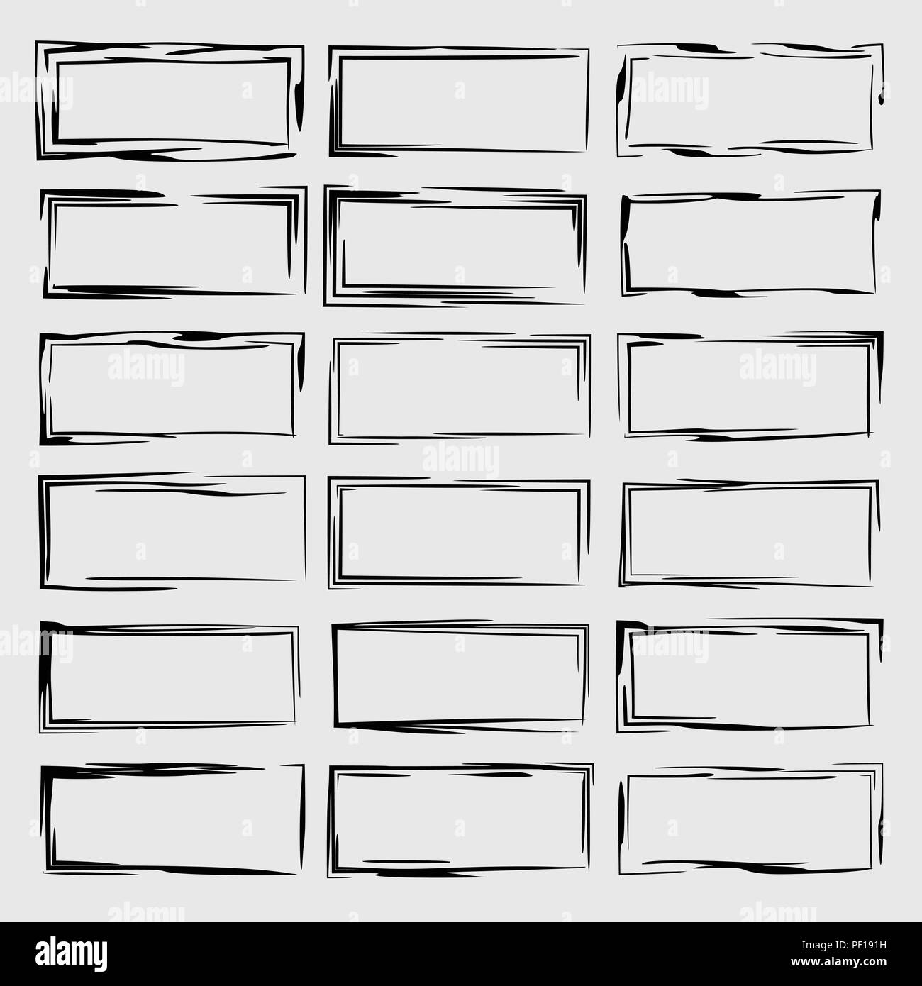 Rectangle Without Edges Set of rectangle empty borders elements. Vector illustration Stock ...