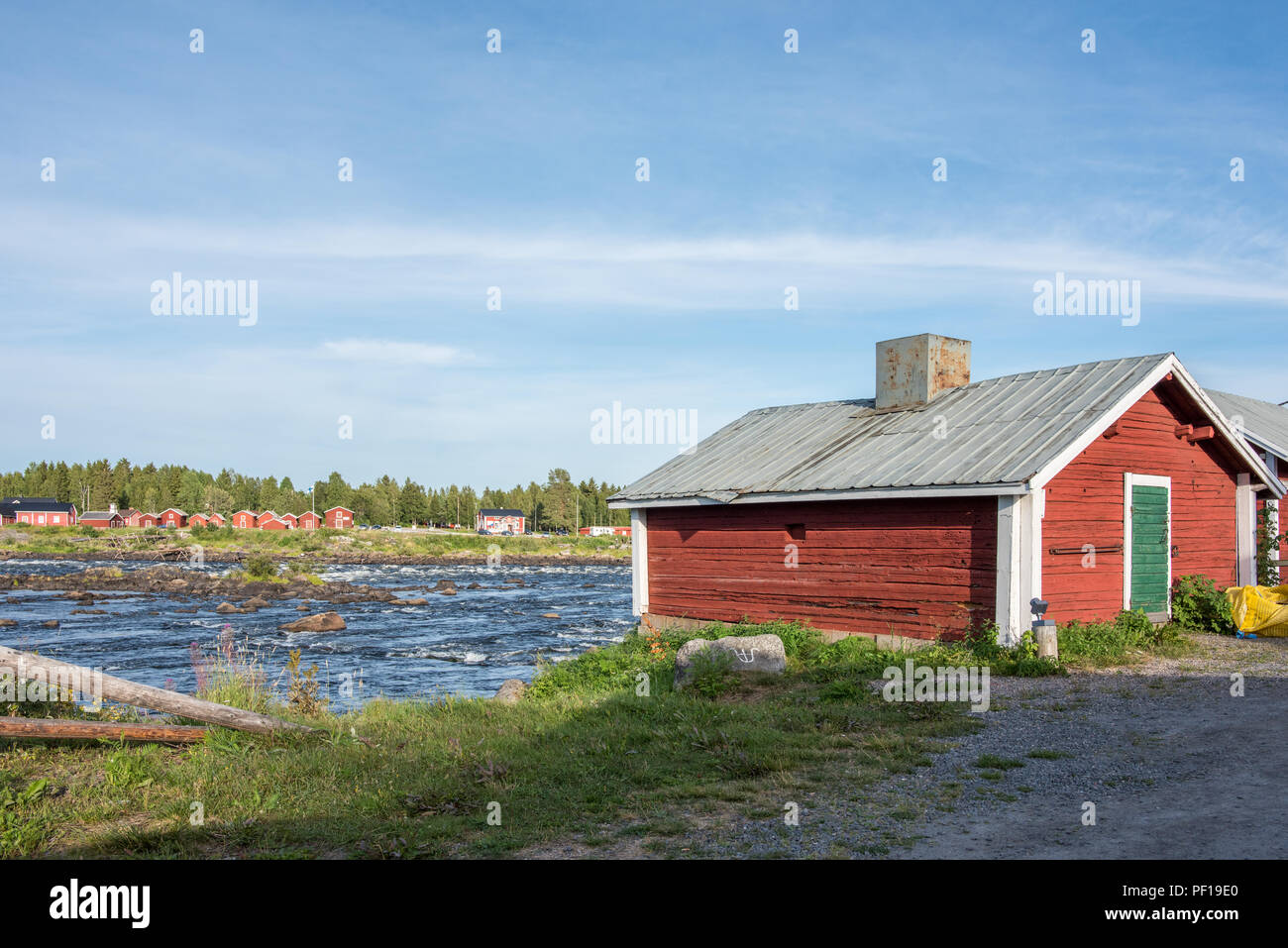 Fishermans Cottages On The Swedish Side Of Torne River Kukkola