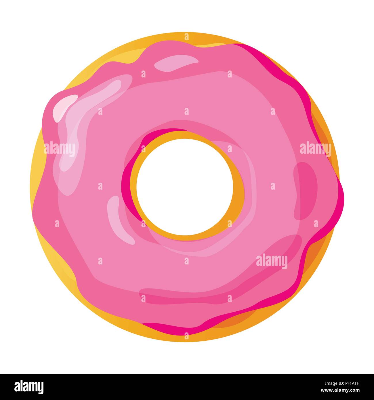 Colorful donut on white background, flat vector illustration Stock ...