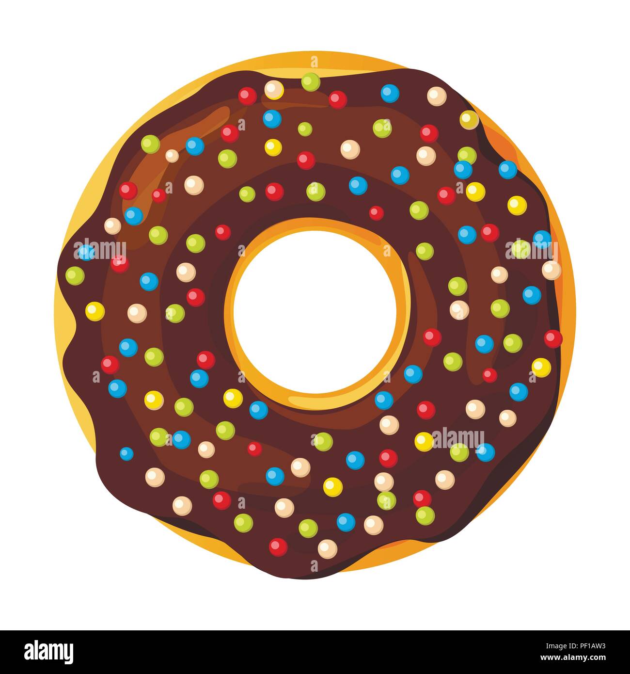 Colorful donut on white background, flat vector illustration Stock ...