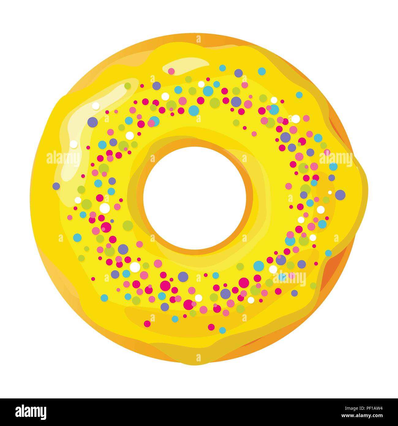 Colorful donut on white background, flat vector illustration Stock ...