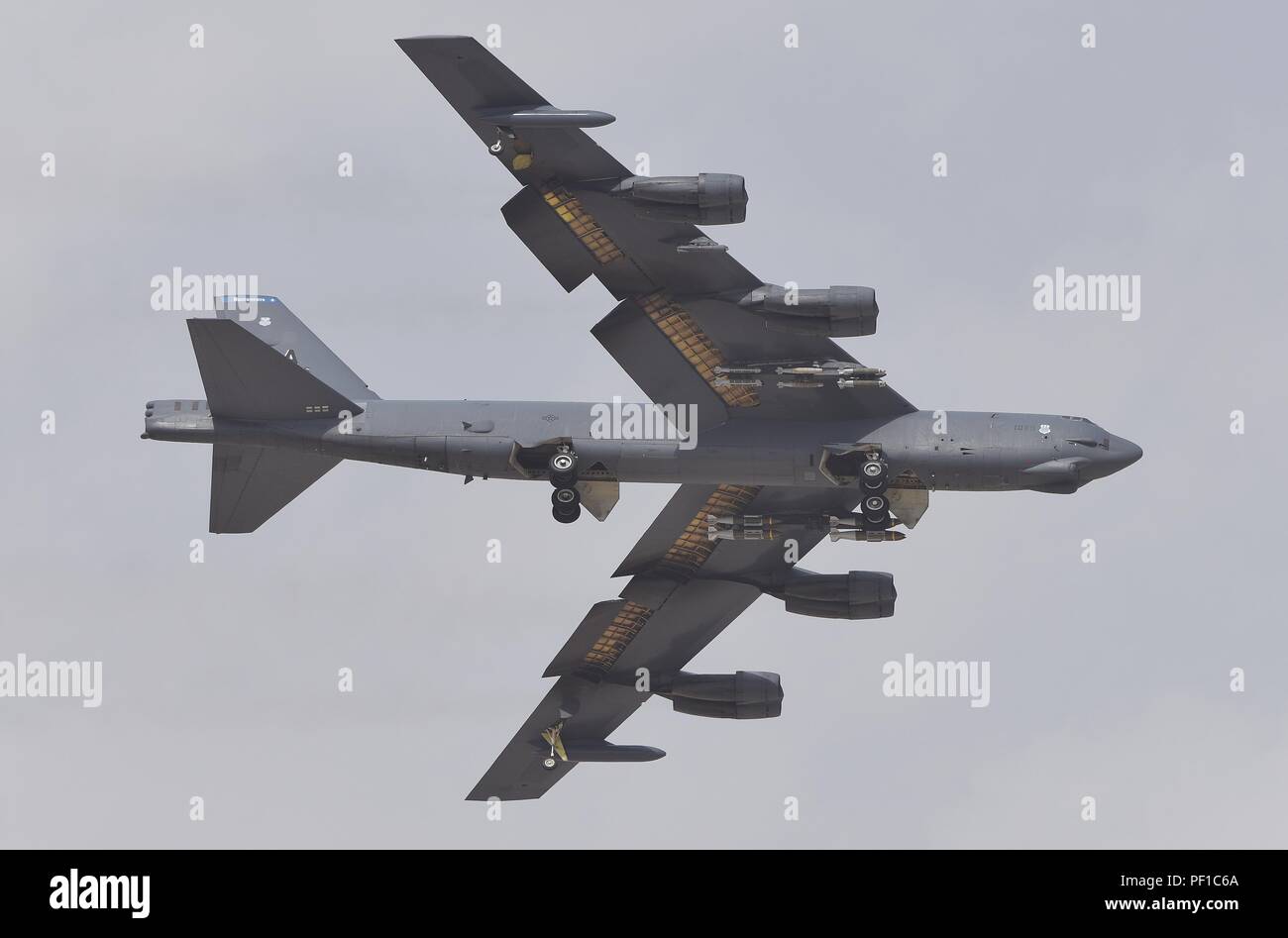 B-52 Bombers from Barksdale AFB deployed to Al Udeid Air Force Base in Qatar during Operation Inherent Resolve Stock Photo