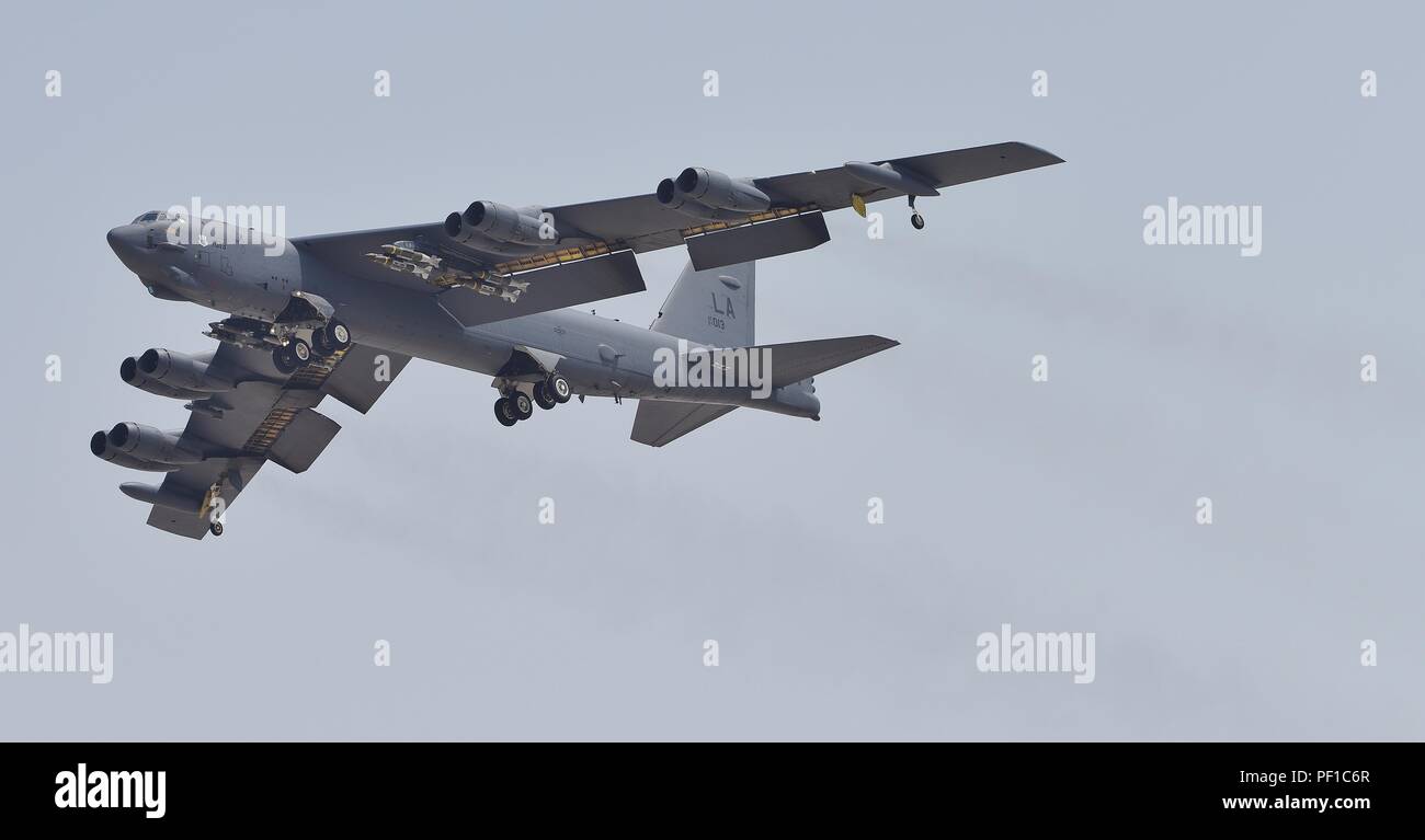 B-52 Bombers from Barksdale AFB deployed to Al Udeid Air Force Base in Qatar during Operation Inherent Resolve Stock Photo