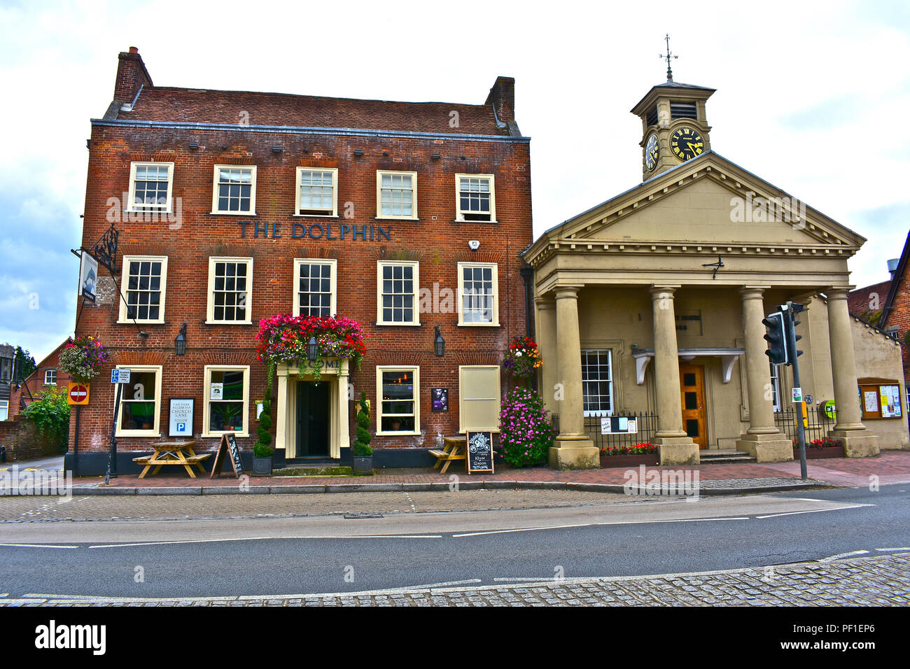 The Dolphin Hotel and the Market Hall (Grade II Listed) which are