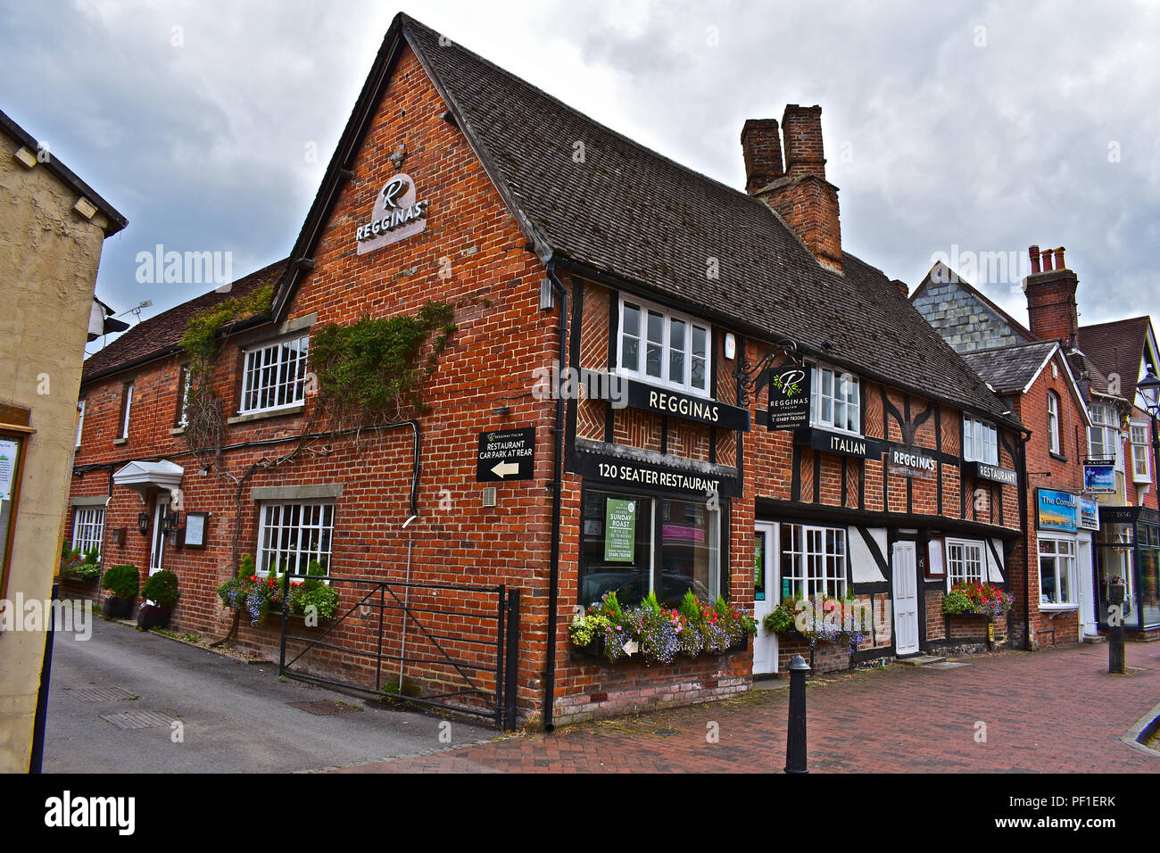 Regginas Italian Restaurant is located in the historic village of Botley, Southampton,Hampshire Stock Photo