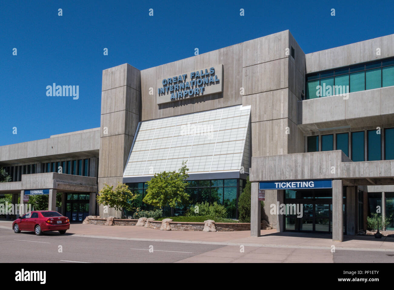 Main Terminal at Great Falls International Airport, Montana, USA Stock