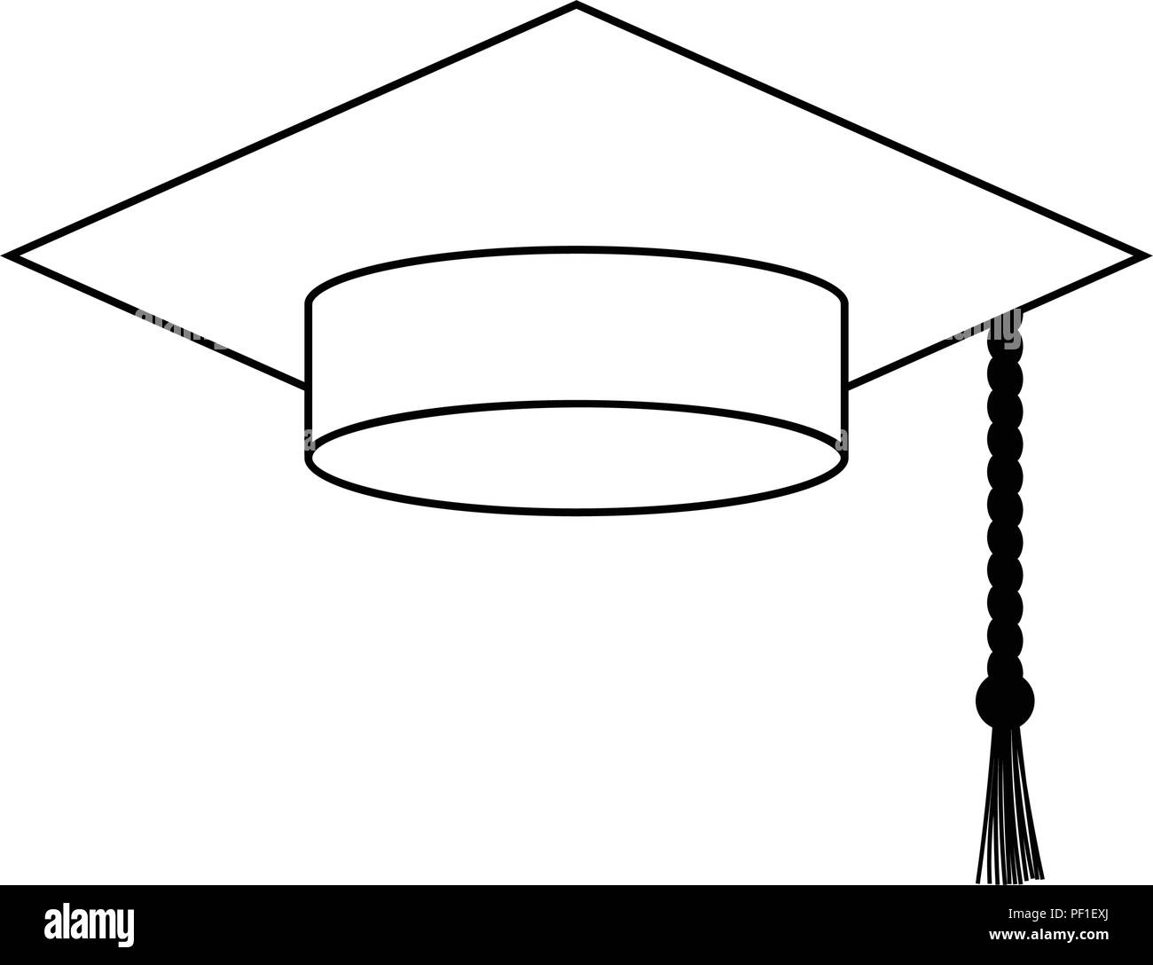 Graduation cap icon. Thin line design. Vector illustration Stock Vector ...