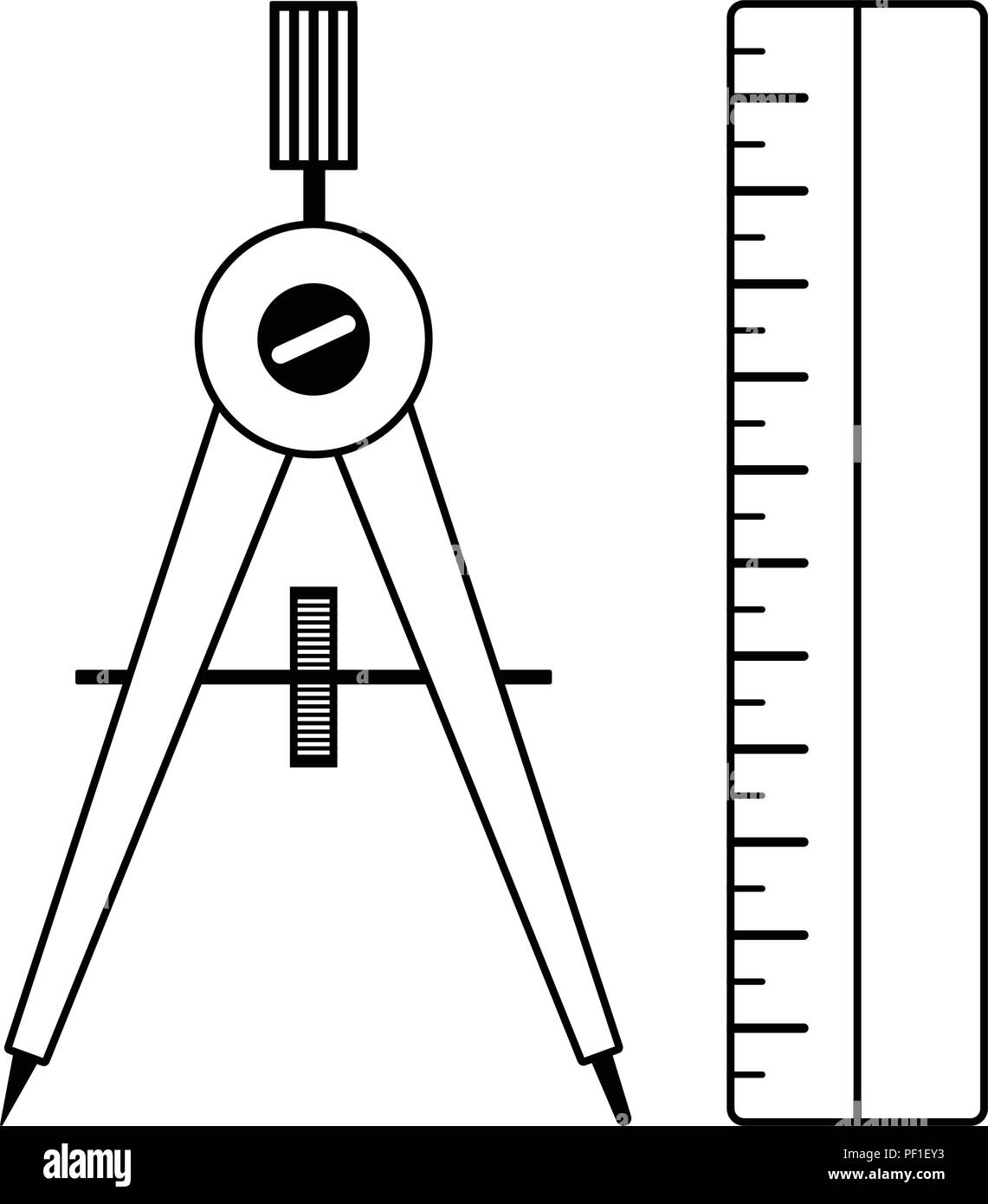 Compasses icon. Thin line design. Vector illustration Stock Vector ...