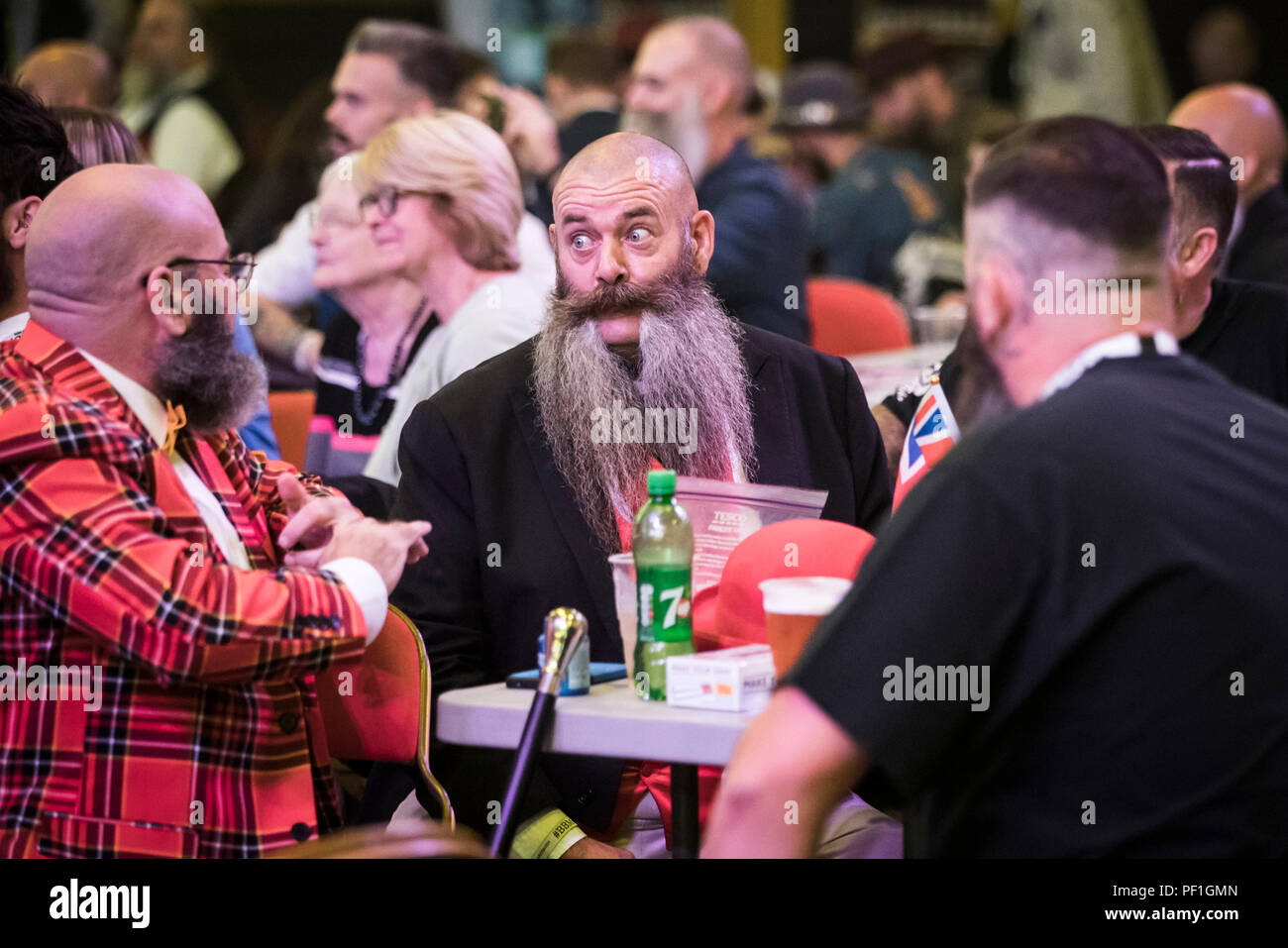 People attend the fourth British Beard and Moustache Championships at the Empress Ballroom, Winter Gardens, Blackpool. Stock Photo