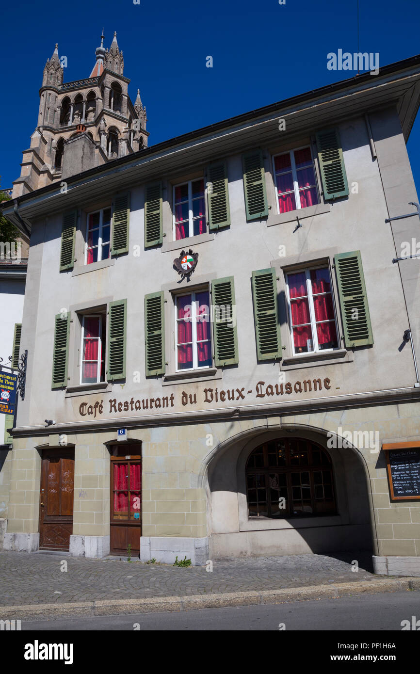 Restaurant du Vieux-Lausanne, Switzerland Stock Photo