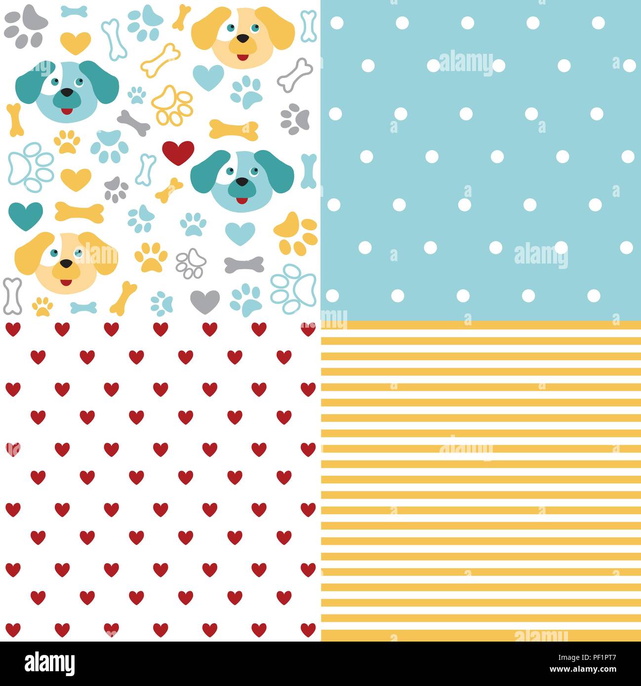 Set of animal seamless patterns with dog Stock Vector Image & Art - Alamy