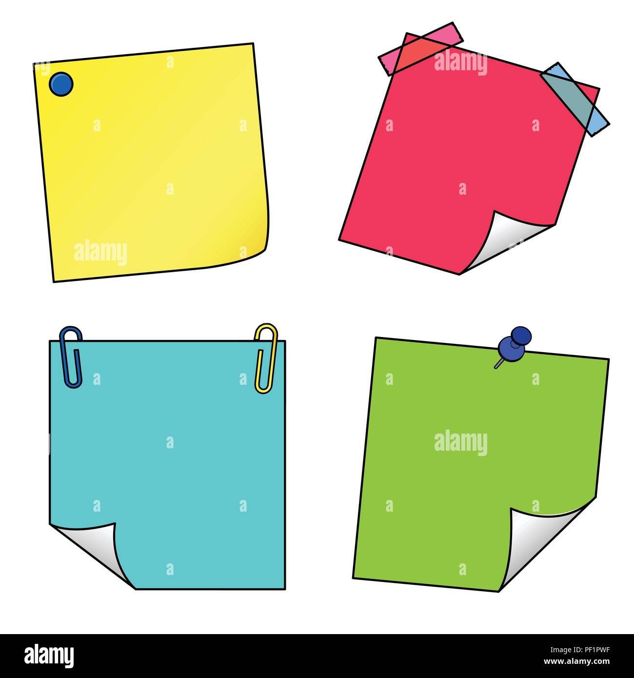 Postit notes icons vector set Stock Vector Image & Art Alamy