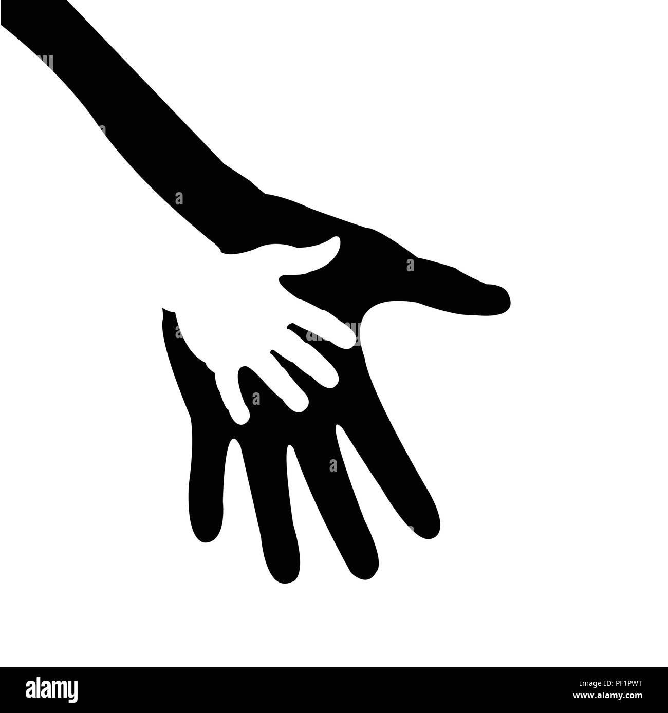 Hand of the child in a hand of mother Stock Vector