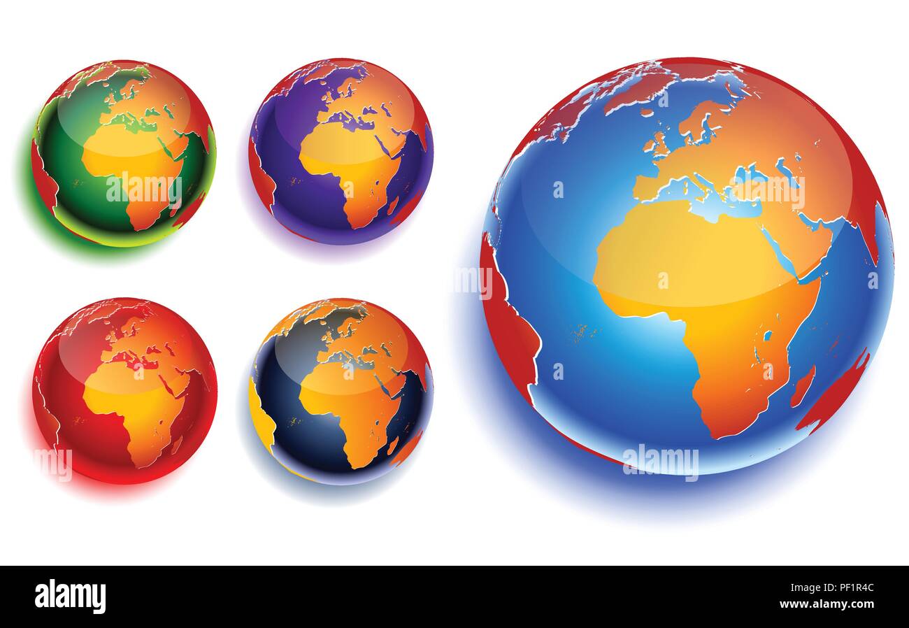 Set of vector globe icons Stock Vector Image & Art - Alamy