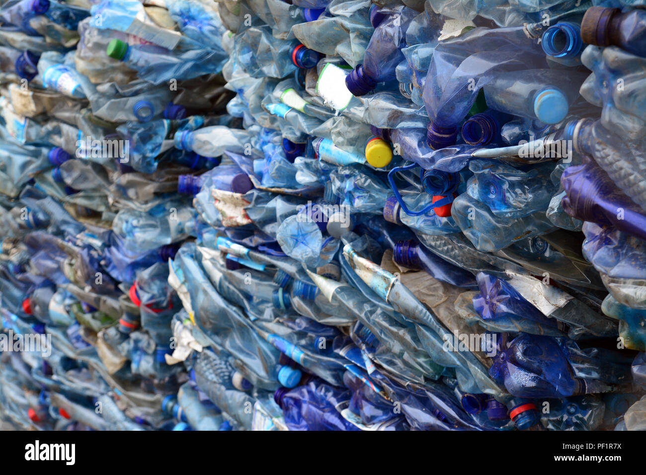 pile of plastic bottles prepared for recycling Stock Photo - Alamy