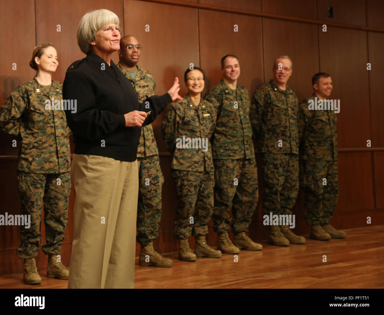 Rear Adm. Priscilla B. Coe, the deputy chief of the Navy Reserve Dental