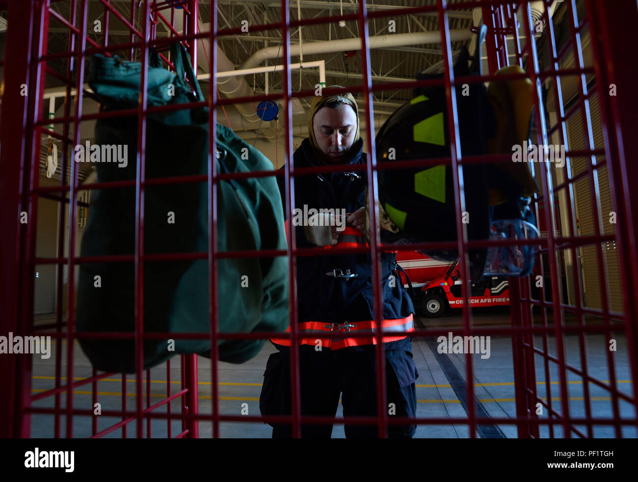 Landon Mclaughlin, 99th Civil Engineering Squadron fire fighter suits