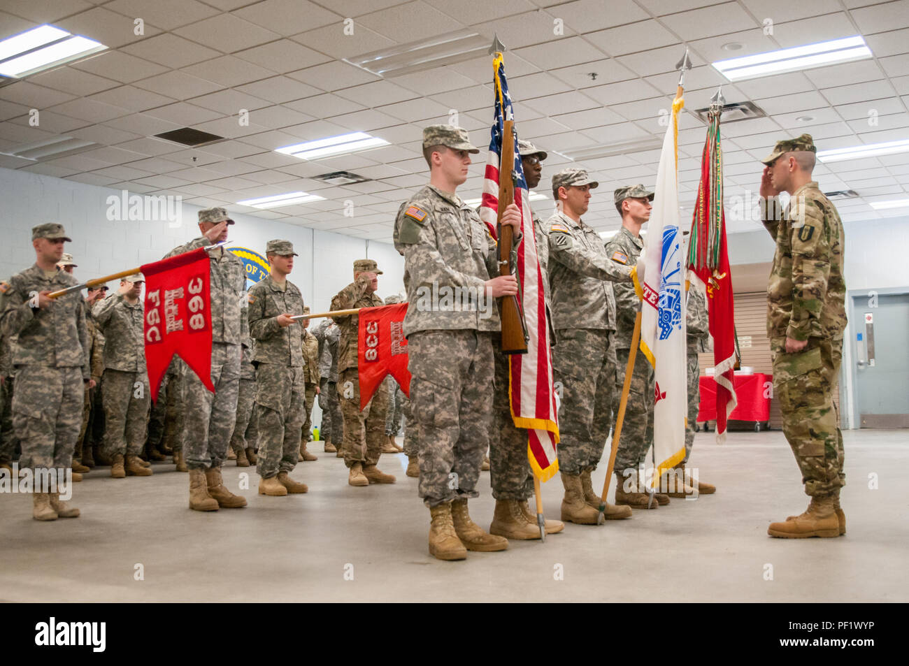 Soldiers Of The 368th Engineer Battalion Salute As The National Anthem Is Sung During A Change Of Responsibility Ceremony At The Armed Forces Reserve Center In Londonderry N H Feb 16 Command Soldiers Of The 368th Engineer Battalion Salute As The National Anthem Is Sung During A Change Of Responsibility Ceremony At The Armed Forces Reserve Center In Londonderry N H Feb 16 Command