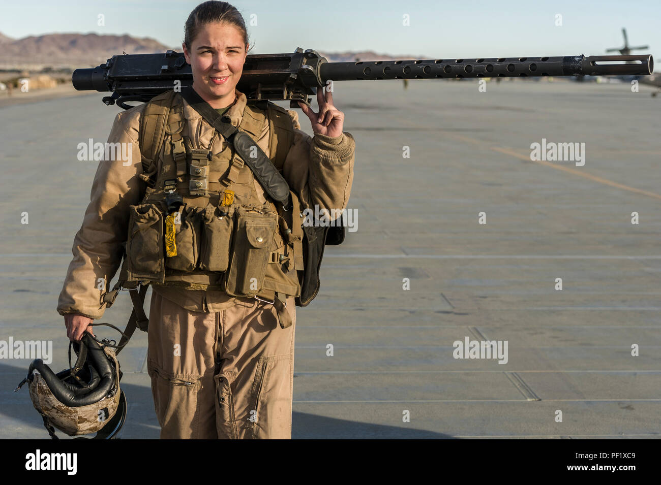 U S Marine Cpl Shannon Kunz Door Gunner On A Uh 1y Huey