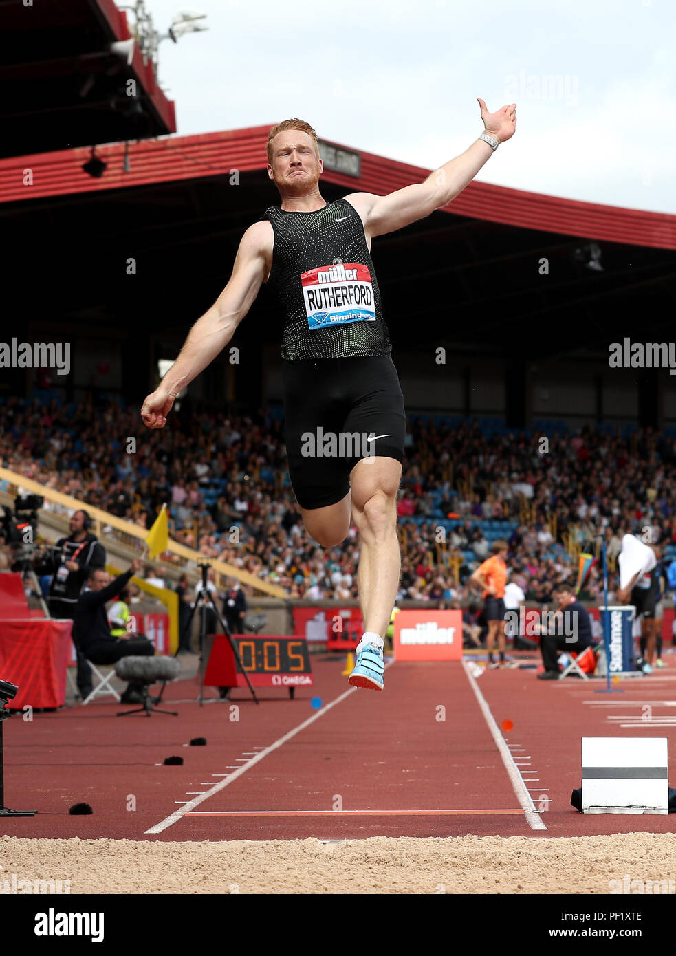 Great Britain's Greg Rutherford competes in the Men's Long Jump during ...