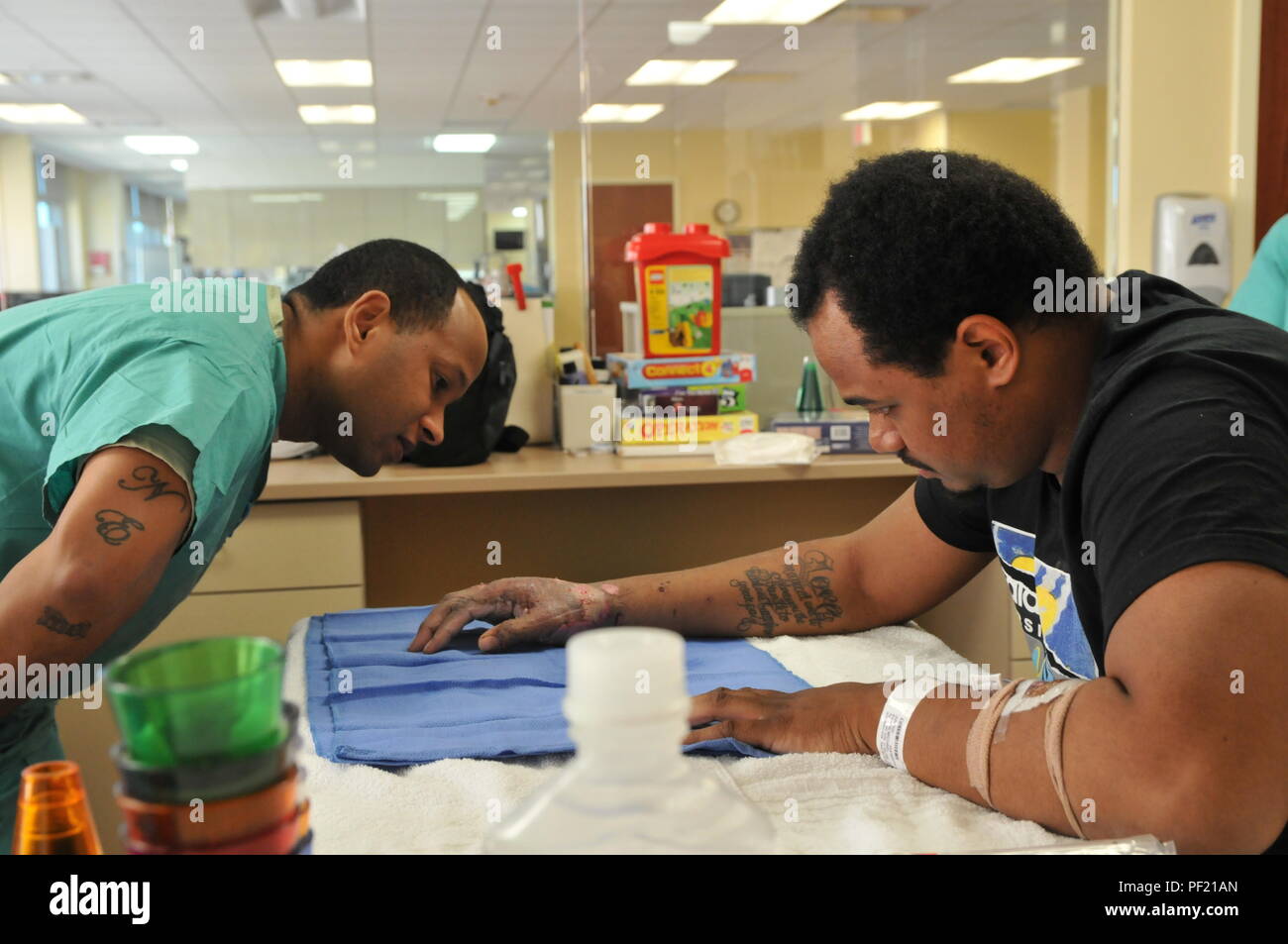 Spc. Kirk Matthews, an Army physical therapist technician with the U.S