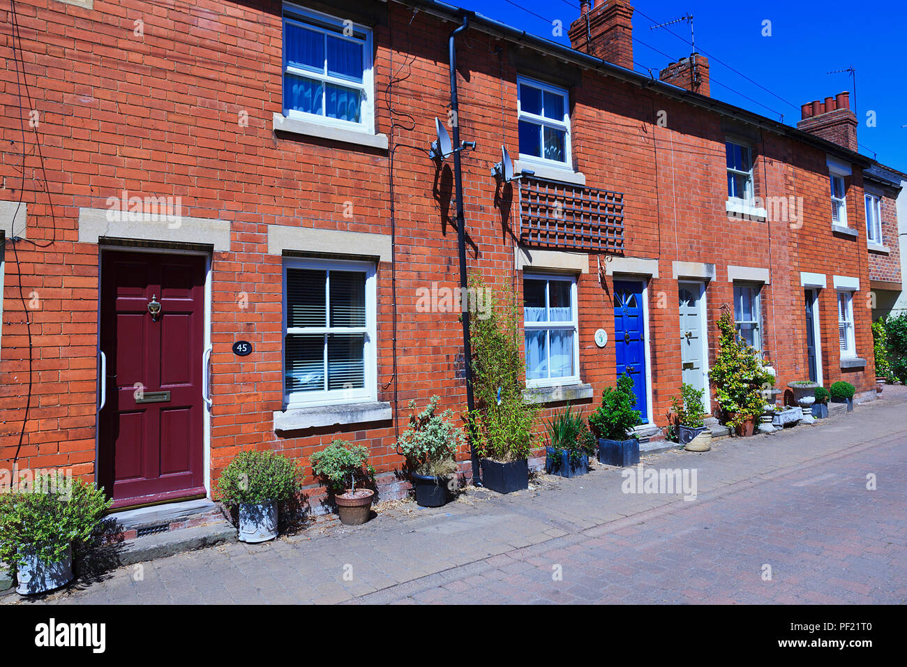 Row of Period Terraced Cottages in Deans Street, Oakham ,Rutland UK