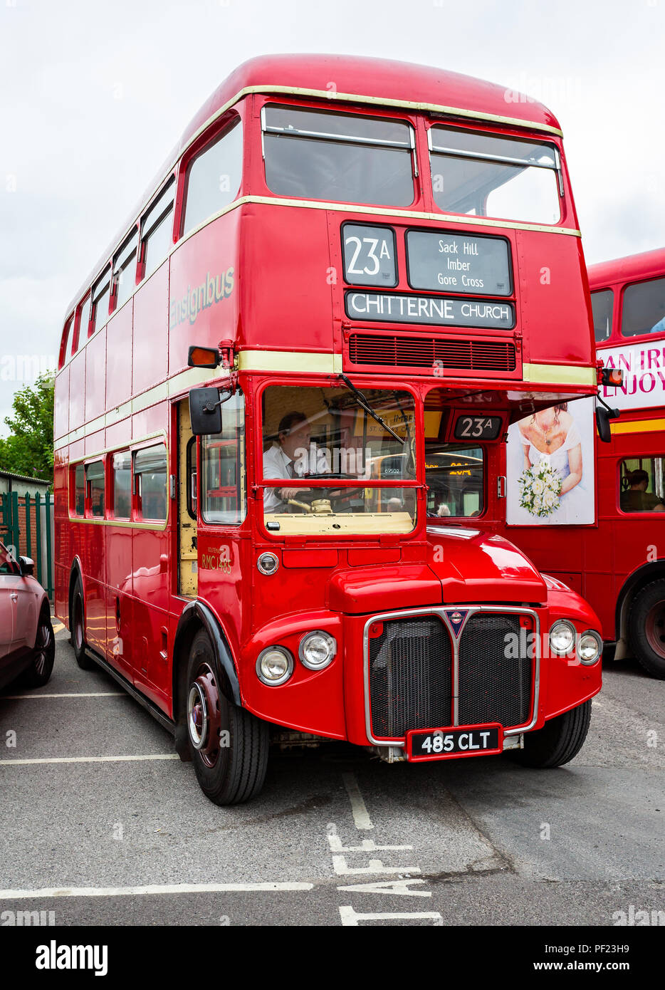 Red Routemaster London double decker bus, day classic bus service between Warminster Imber Village taken in Wiltshire, UK on Photo - Alamy