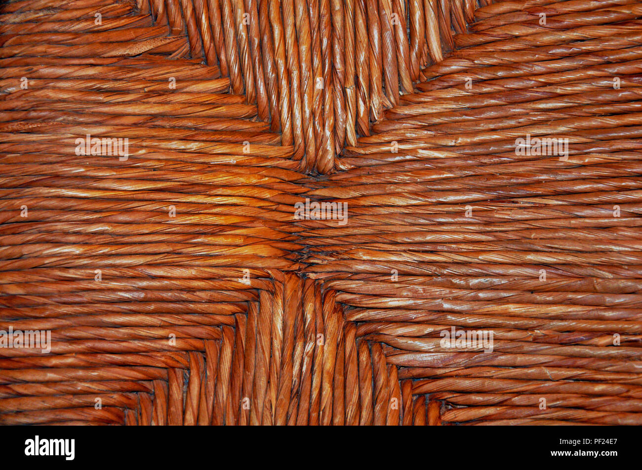 Brown natural figured straw weaving texture, spanish style Stock Photo