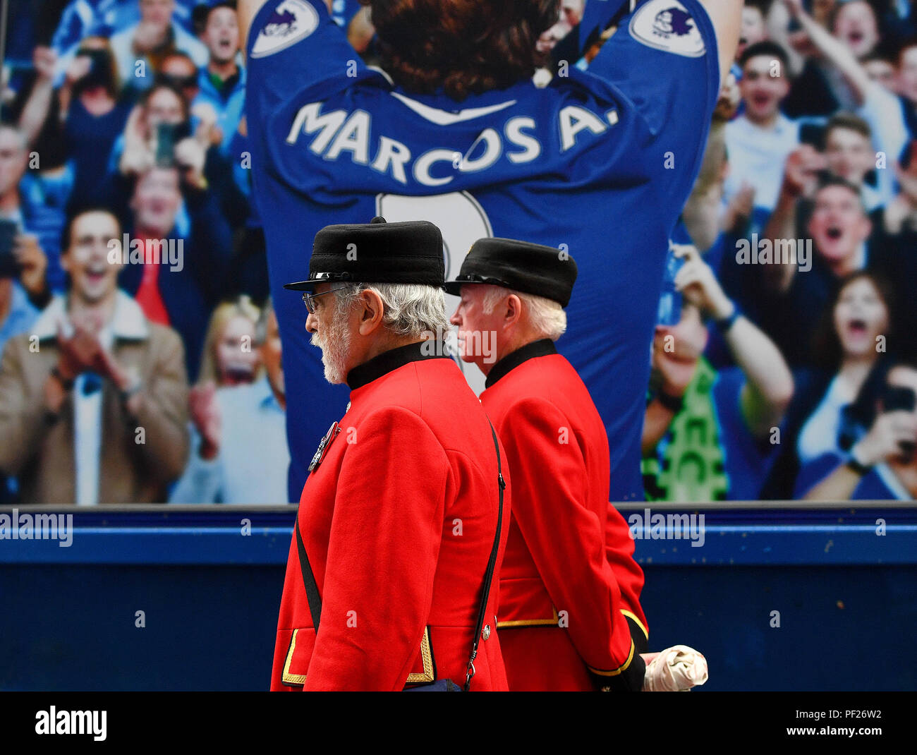 Chelsea Pensioners before the Premier League match at Stamford Bridge, London. Stock Photo