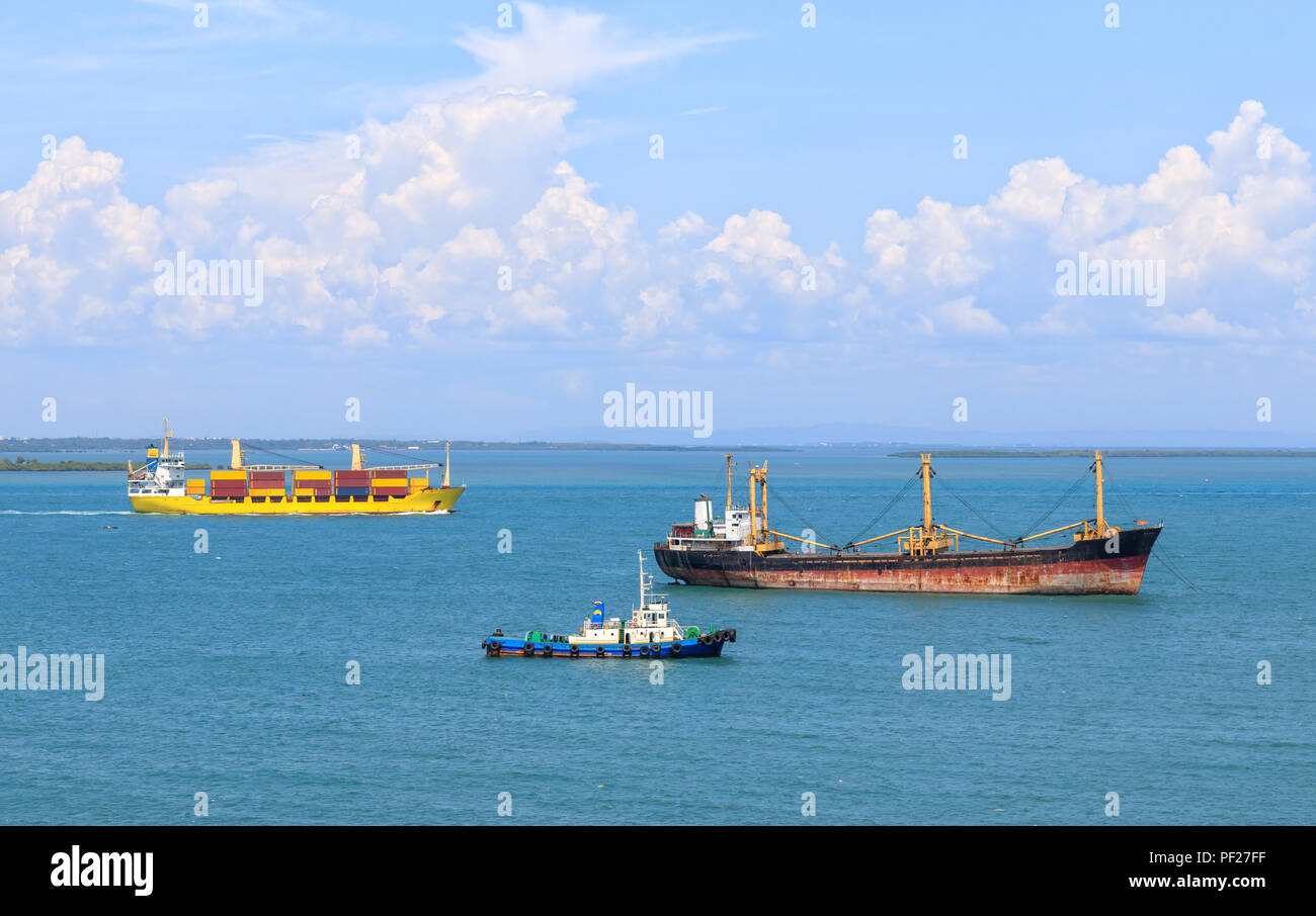 Cargo Ships In Cebu City, Philippines Stock Photo Alamy