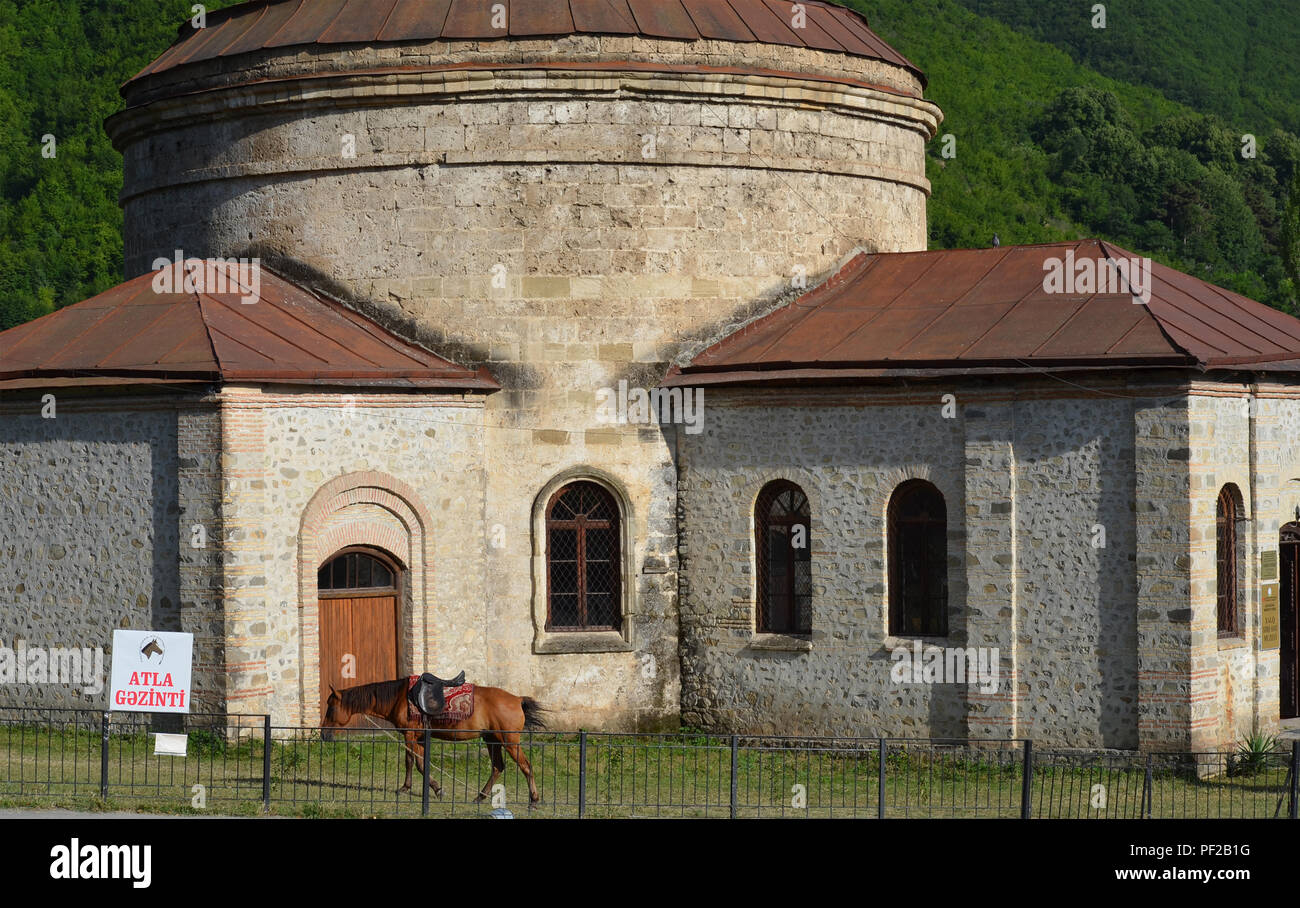 Old Khan mosque in Sheki fortress, northern Azerbaijan Stock Photo