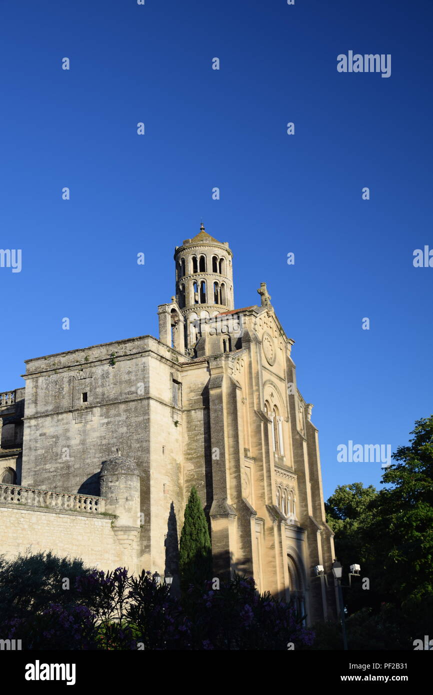 The medieval Cathédrale SaintThéodorit d'Uzès in Uzes, Gard, France