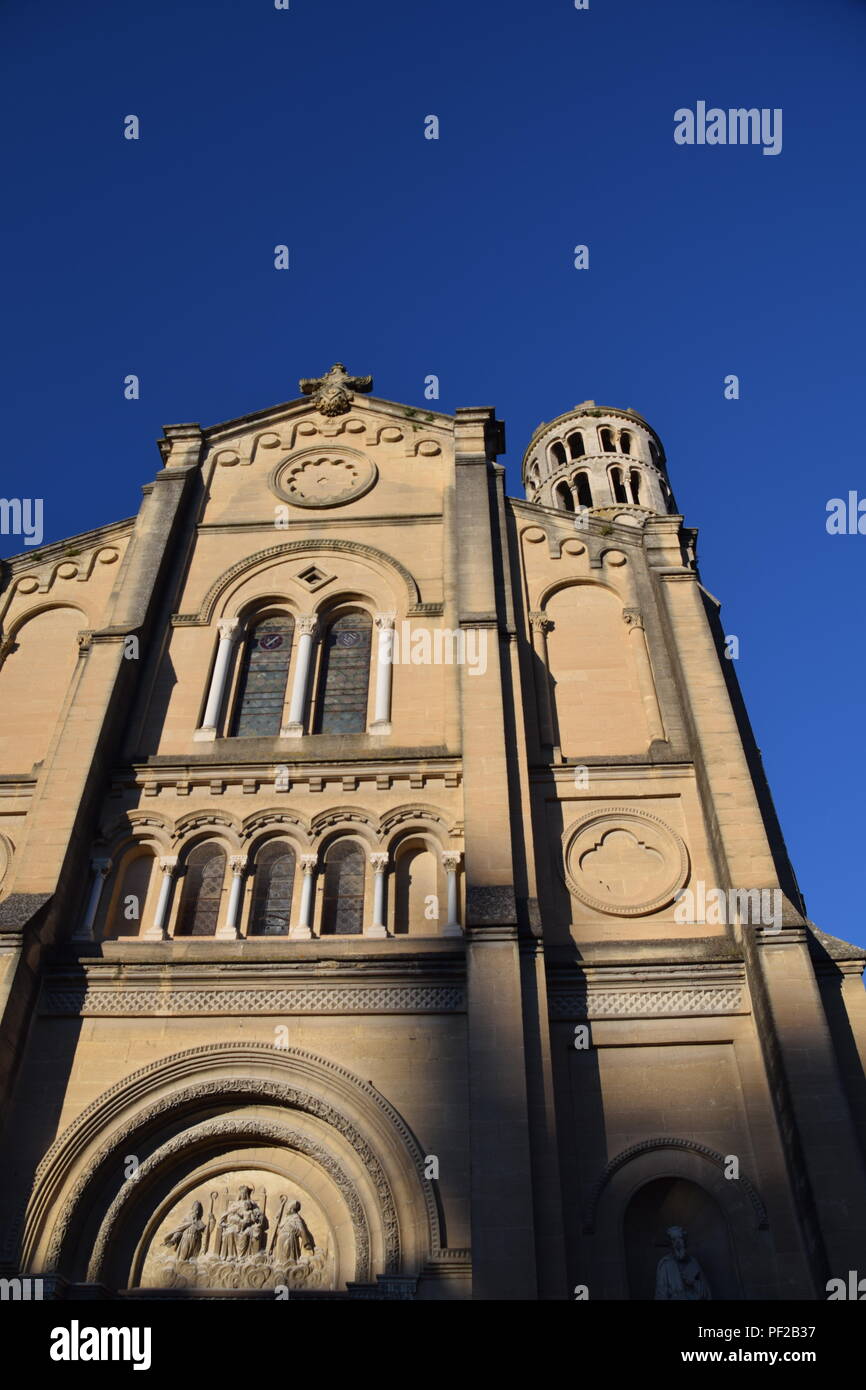 The medieval Cathédrale SaintThéodorit d'Uzès in Uzes, Gard, France