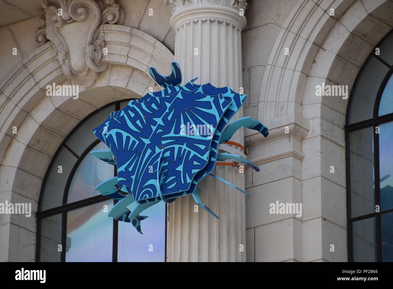 Artwork on the façade of the Oceanographic Institute in Monaco on the Cote D'Azur Stock Photo