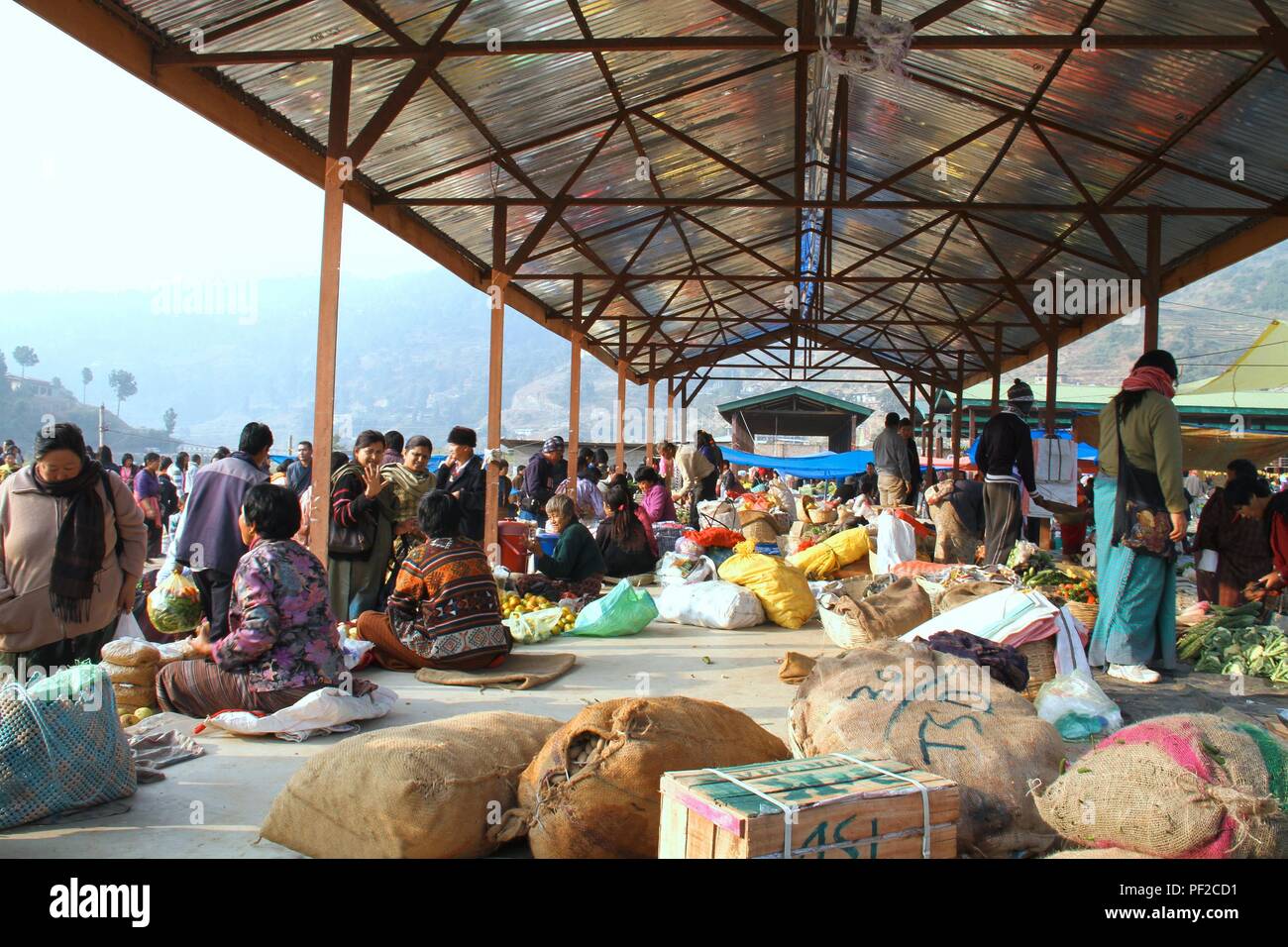 Punakha, Bhutan - November 07, 2012: Unidentified bhutanese people in