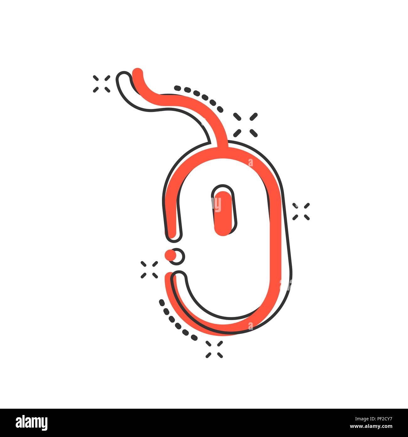 Vector cartoon computer mouse icon in comic style. Computer cursor sign ...