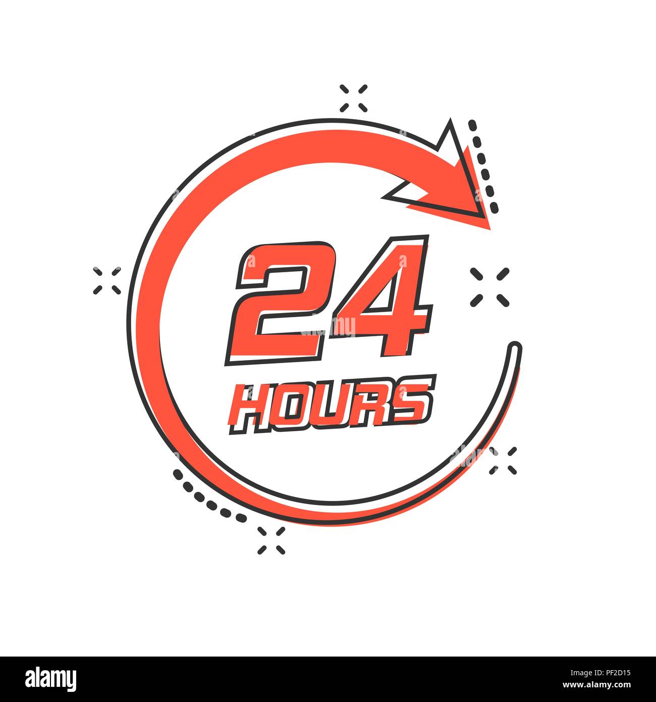 Red Black Number Twenty Four Vector Stock Vector (Royalty Free