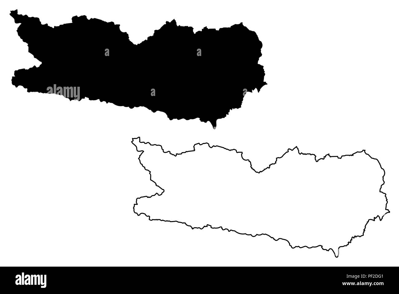 Carinthia (Republic of Austria) map vector illustration, scribble sketch Carinthia map Stock Vector