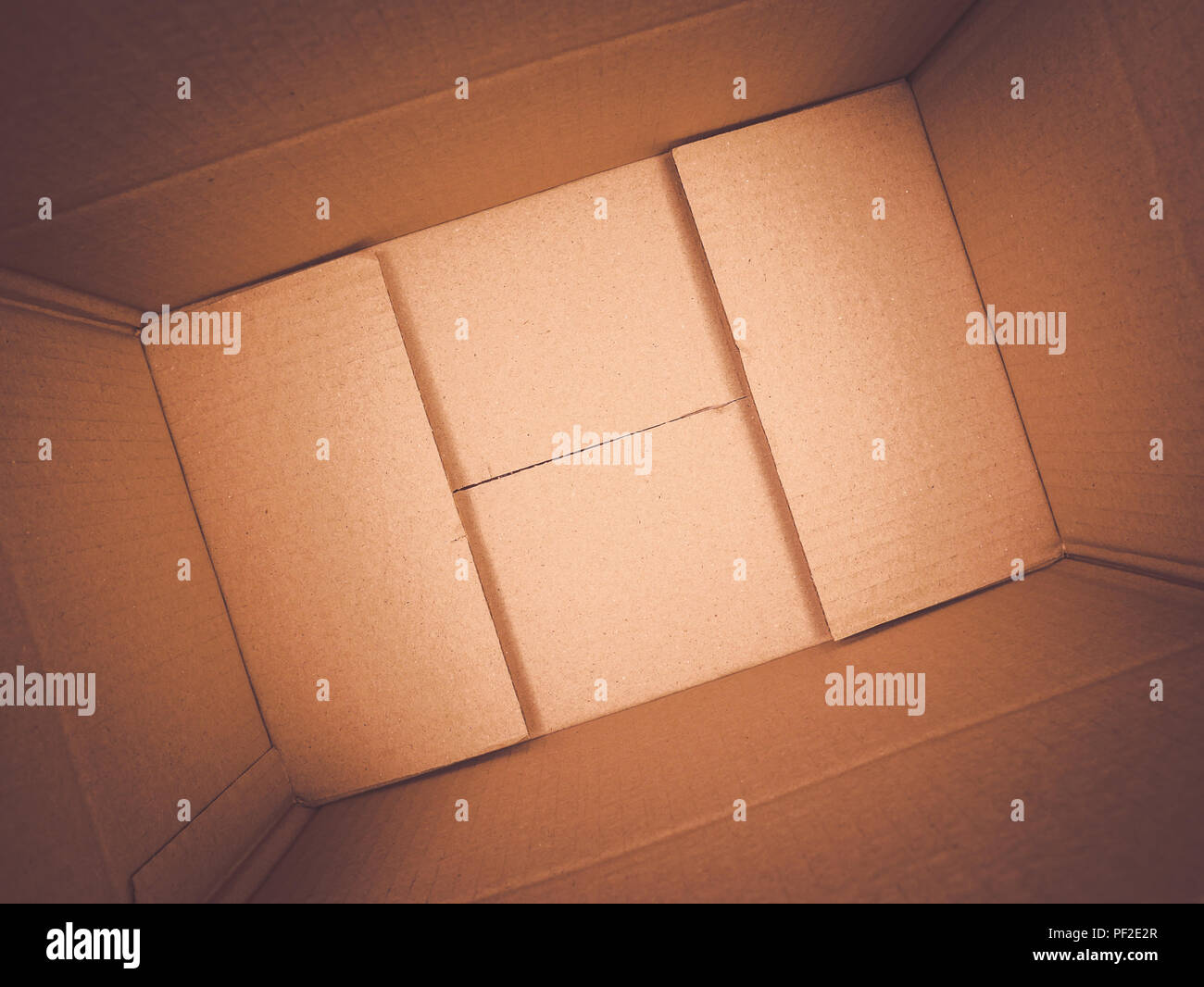 texture background brown paper box , Empty open rectangular cardboard