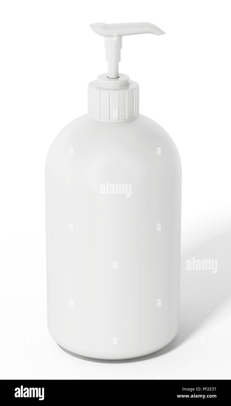 Blank soap bottle isolated on white background. 3D illustration Stock