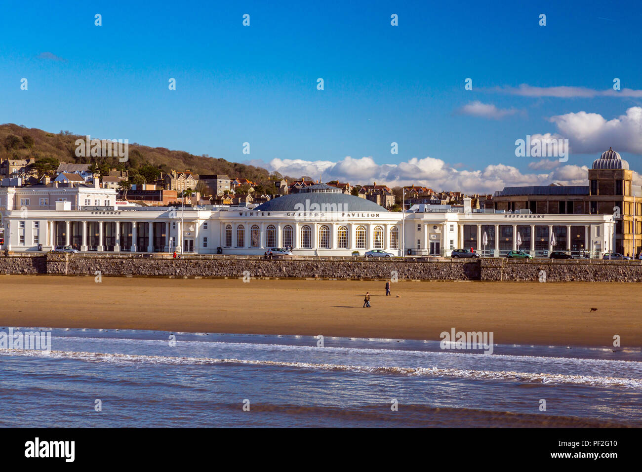 The elegant Winter Garden Pavilion on the promenade at Weston-super-Mare, North Somerset, England, UK Stock Photo