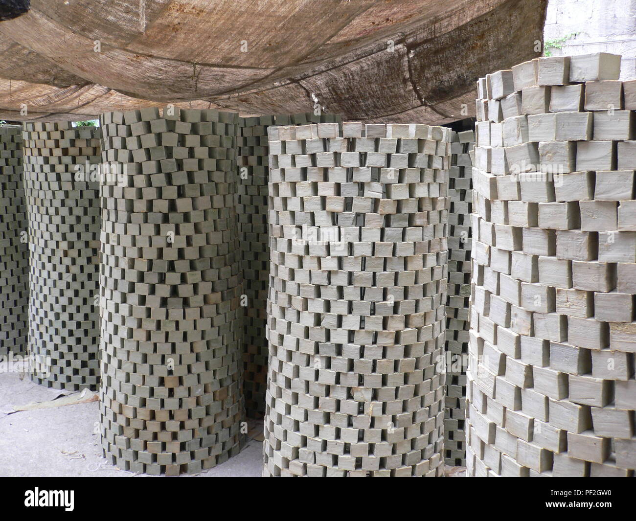 Date unknown - Syria: Undated photo of Aleppo soaps drying in Syria.  Picture provided on July 3, 2017 courtesy of Samir Constantini, the owner  of the Alepia factory. Reportage dans une fabrique