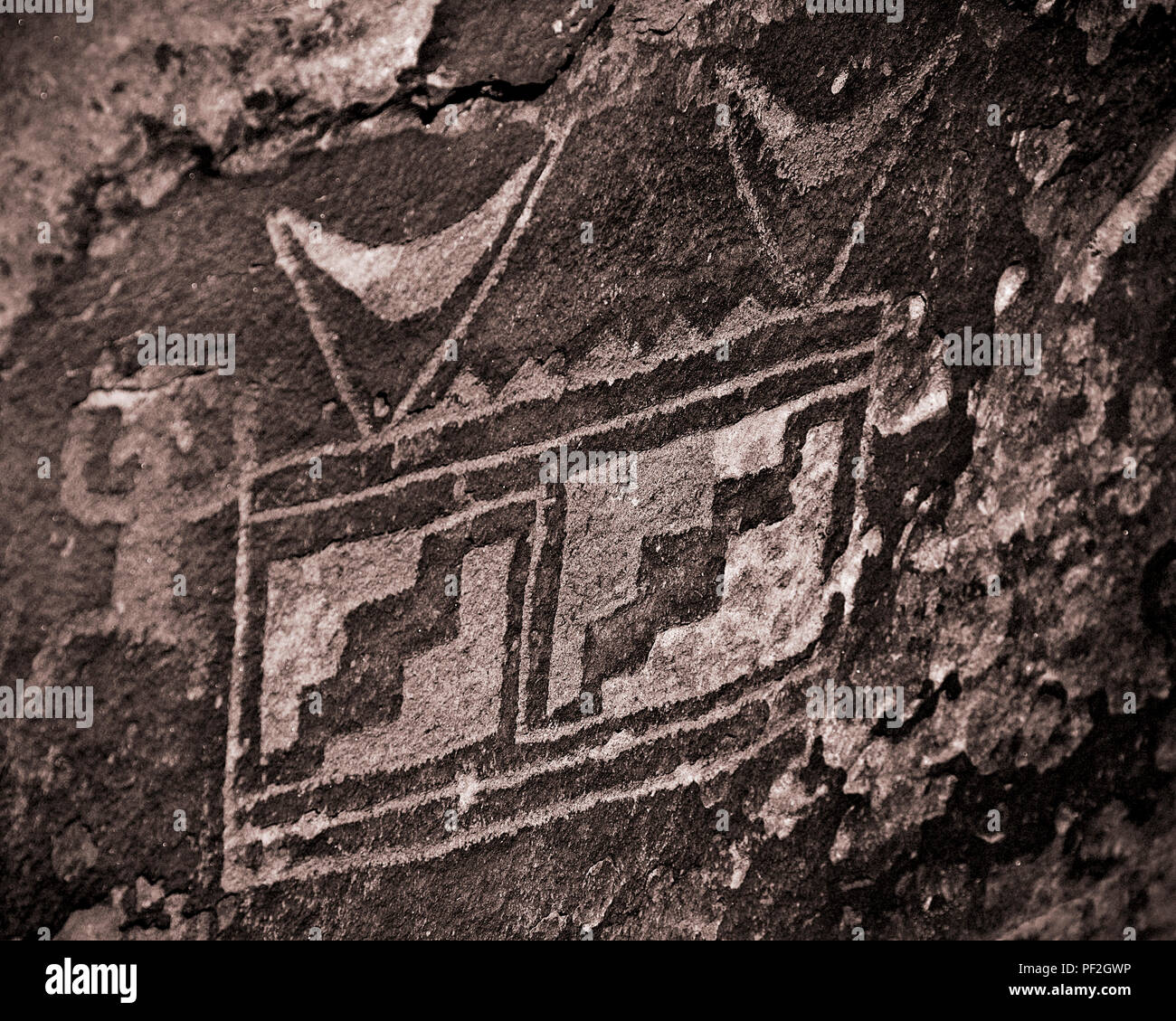 Petroglyph in the Painted Desert, Arizona, USA Stock Photo