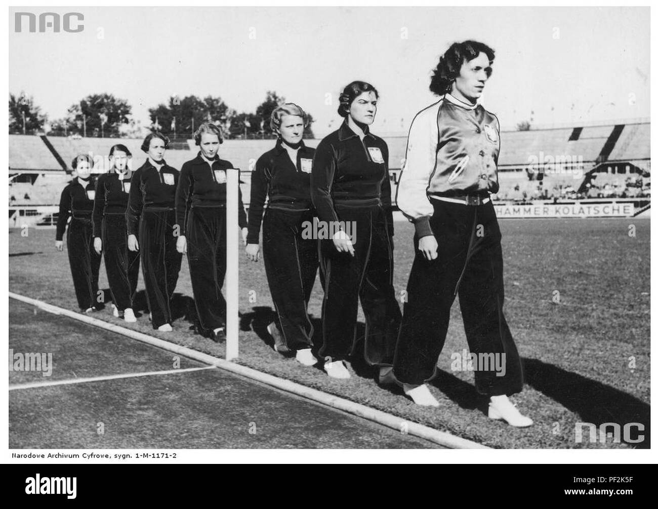 Athletic team Poland. 1938 European Athletics Championships Stock Photo