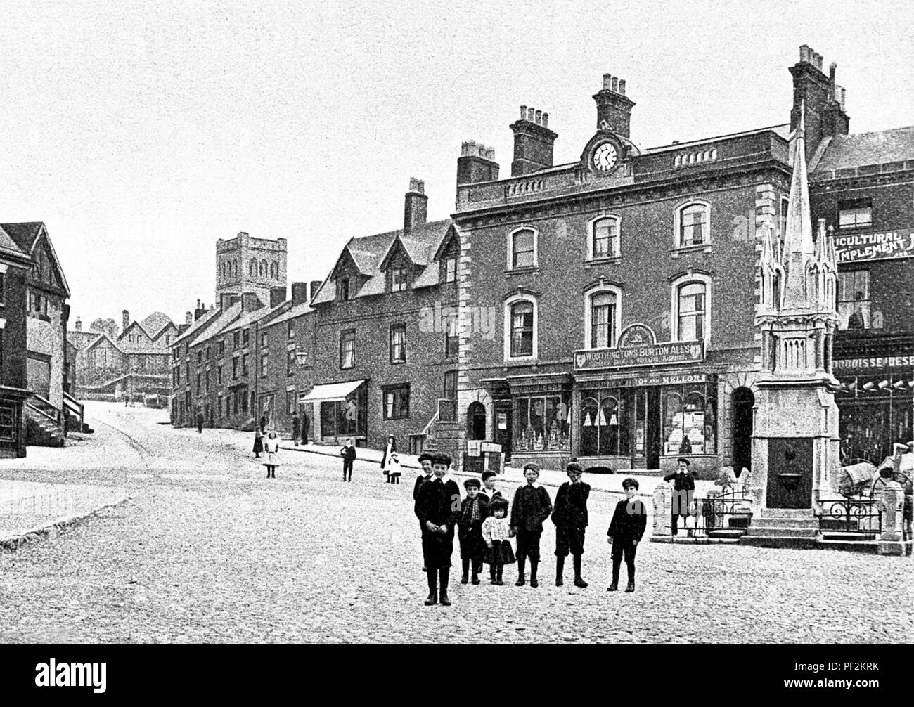Ashbourne Market Place, Victorian period Stock Photo Alamy