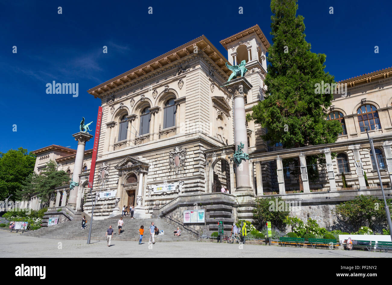 Palais de Rumine on the Place de la Riponne, Lausanne, Switzerland Stock Photo